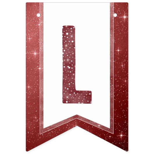 素朴なバーガンディ水彩タイポグラフィー Believe バンティングフラッグ (第3の旗)