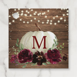 素朴なバーガンディ秋のポンプキン感謝祭ラベル フェイバータグ