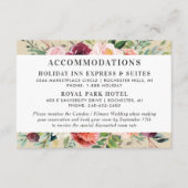 素朴なバーガンディ秋の花柄ベージュの宿泊施設 エンクロージャーカード (正面)