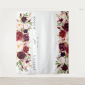 素朴なバーガンディ マルサラの背景パネル フォトブース タペストリー (正面)