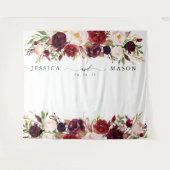 素朴なバーガンディ マルサラの背景写真ブース タペストリー (正面(横))