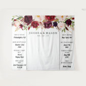 素朴なバーガンディ マーサラ ウェディング バックドロップ タペストリー (正面(横))