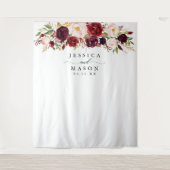 素朴なバーガンディ マーサラ 背景 - フォトブース タペストリー (正面)