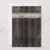 素朴なバーラップおよびレースの結婚式招待状 招待状 (裏面)