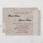 素朴なバーラップのアイルランドの伝統的のケルト結び目模様 セーブザデート (正面/裏面)