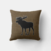 素朴なバーラップのアメリカヘラジカ クッション (裏面)