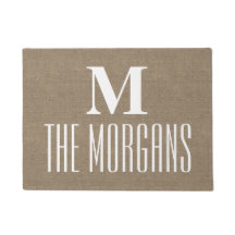 素朴なバーラップのエレガントでシックでモノグラムのな家族