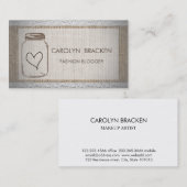 素朴なバーラップのシックなレースのメーソンジャーのハート 名刺 (正面/裏面)