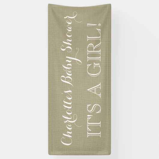 素朴なバーラップのベビーシャワーの印のカスタム 横断幕 (縦)