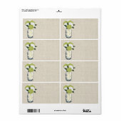 素朴なバーラップのメーソンジャーのアジサイ ラベル (フルシート)