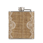 素朴なバーラップのレースの結婚式の花婿の付添人 フラスク (裏面)