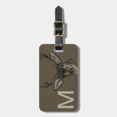 素朴なバーラップの一見のシカの頭部パターン ラゲッジタグ (正面縦)