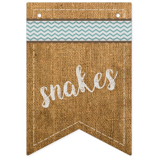 素朴なバーラップの木製のプリントそれは男の子の旗布の旗です バンティングフラッグ (第2の旗)