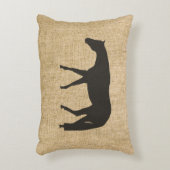 素朴なバーラップの黒の西部の喜びの馬 アクセントクッション (正面(垂直))