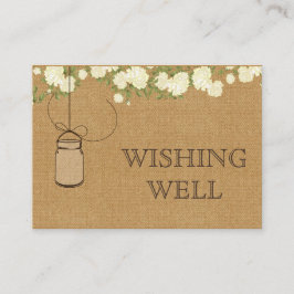 素朴なバーラップアイボリーバラメイスンの良い願い エンクロージャーカード