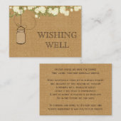 素朴なバーラップアイボリーバラメイスンの良い願い エンクロージャーカード (正面/裏面)