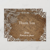 素朴なバーラップレースの国のウェディング感謝していユー ポストカード (正面/裏面)