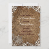 素朴なバーラップレースカントリーブライダルティーパーティー 招待状 (裏面)