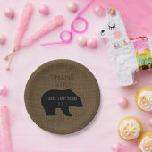 素朴なバーラップ|の森林男の子のベビーシャワー ペーパープレート (パーティー)