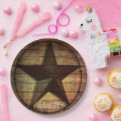 素朴なバーンウッドテキサス州スターウェスタン結婚式の引き出物 ペーパープレート (パーティー)