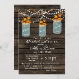 素朴なバーンウッドメープルメイソンジャール秋ブライダルシャワー 招待状