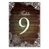 素朴なバーンウッドレース国結婚式のテーブル番号 テーブルナンバー (裏面)