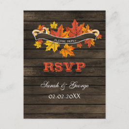 素朴なバーンウッド秋の結婚式rsvp インビテーションポストカード