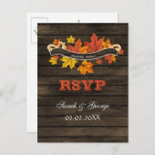 素朴なバーンウッド秋の結婚式rsvp インビテーションポストカード (正面/裏面)
