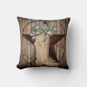 素朴なバーンドウッドワイルドフラワーウエスタンスター女性のカーボーイ クッション (正面)