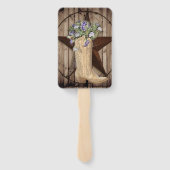 素朴なバーンドウッドワイルドフラワーウエスタンスター女性のカーボーイ ハンドファン (裏面)