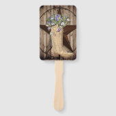 素朴なバーンドウッドワイルドフラワーウエスタンスター女性のカーボーイ ハンドファン (正面)