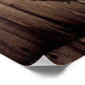 素朴なバーンドウッドワイルドフラワーウエスタンスター女性のカーボーイ ポスター (角)