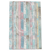 素朴なパステルカラーの木製パネルギフトバッグ ミディアムペーパーバッグ (正面)