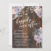 素朴なパステルカラーの花と光が幸せに満ちたその後もずっと 招待状 (正面)