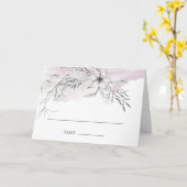 素朴なパステルボタニッ結婚クスのテーブルカード カード (黄色い花)