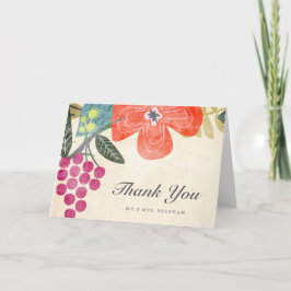 素朴なパラダイスの結婚式のお礼カード サンキューカード