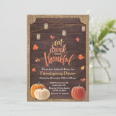 素朴なパンプキンの秋の新居歓迎招待状 招待状 (スタンド正面)