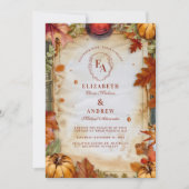 素朴なパンプキンスパイスオータムウェディング 招待状 (正面)