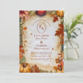 素朴なパンプキンスパイスオータムウェディング 招待状 (スタンド正面)