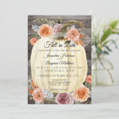 素朴なパンプキン水彩花燃えたオレンジ色のプラム 招待状 (スタンド正面)