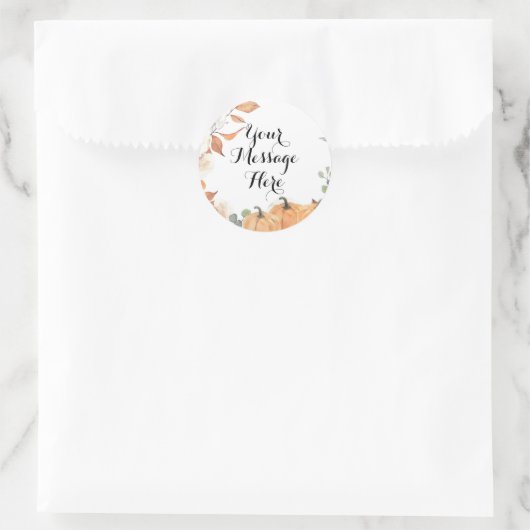 素朴なパンプキン 秋のラブ あなたのメッセージはこちら ラウンドシール (バッグ)