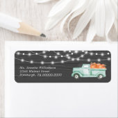 素朴なパンプキン 秋の恋 リターンアドレスラベル ラベル (インサイチュ)