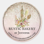 素朴なパン屋さんのサークル エレガント かわいい ゴールドの装飾 ラウンドシール (正面)