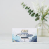 素朴なパン屋のケーキ エレガントな青い色合い 名刺 (スタンド正面)