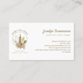 素朴なパン屋のロゴ ケト ヴィーガンシェフ 名刺 (裏面)