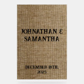 素朴なパーソナライズされたバ結婚ーラップ自然パターン アクリルサイン (正面)