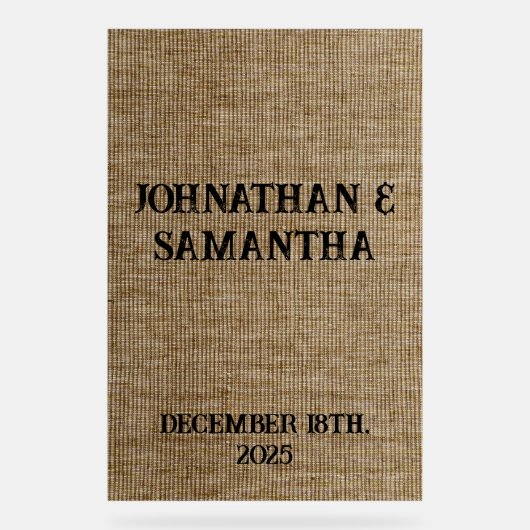 素朴なパーソナライズされたバ結婚ーラップ自然パターン アクリルサイン (正面)