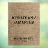 素朴なパーソナライズされたバ結婚ーラップ自然パターン ウィンドウサイン (シート3)