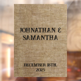 素朴なパーソナライズされたバ結婚ーラップ自然パターン ウィンドウサイン