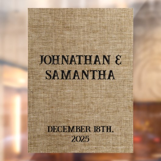 素朴なパーソナライズされたバ結婚ーラップ自然パターン ウィンドウサイン (シート2)